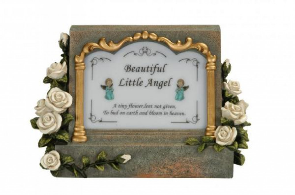 Grave Plaque with Coloured  Roses and a Sensor Light